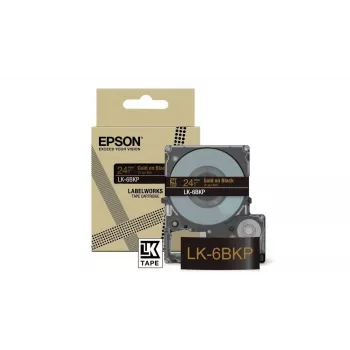 Label Tape Epson LK-6BKP Schwarz Gold 2,4 cm Thermotransfer