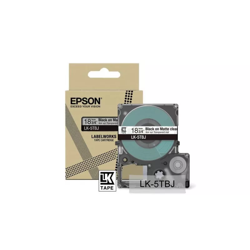 Label Tape Epson LK-5TBJ Schwarz Transparent 1,8 cm