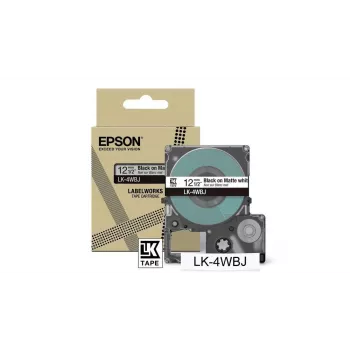 Label Tape Epson LK-4WBJ Schwarz Weiß Thermotransfer 1,2 cm