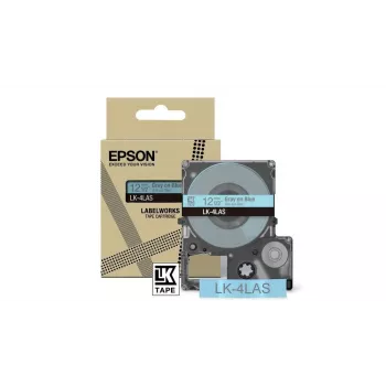 Labelband Epson LK-4LAS Grau Hellblau Thermotransfer 1,2 cm