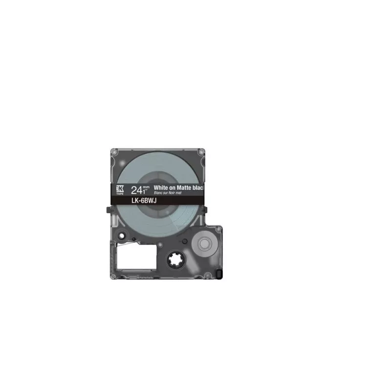Etikettenband Epson LK-6BWJ Schwarz Weiß Thermotransfer 2,4 cm