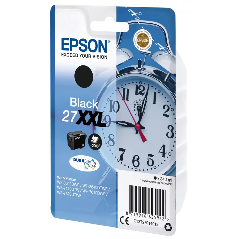 Epson Einzelpack Schwarz 27XXL DURABrite Ultra Tinte