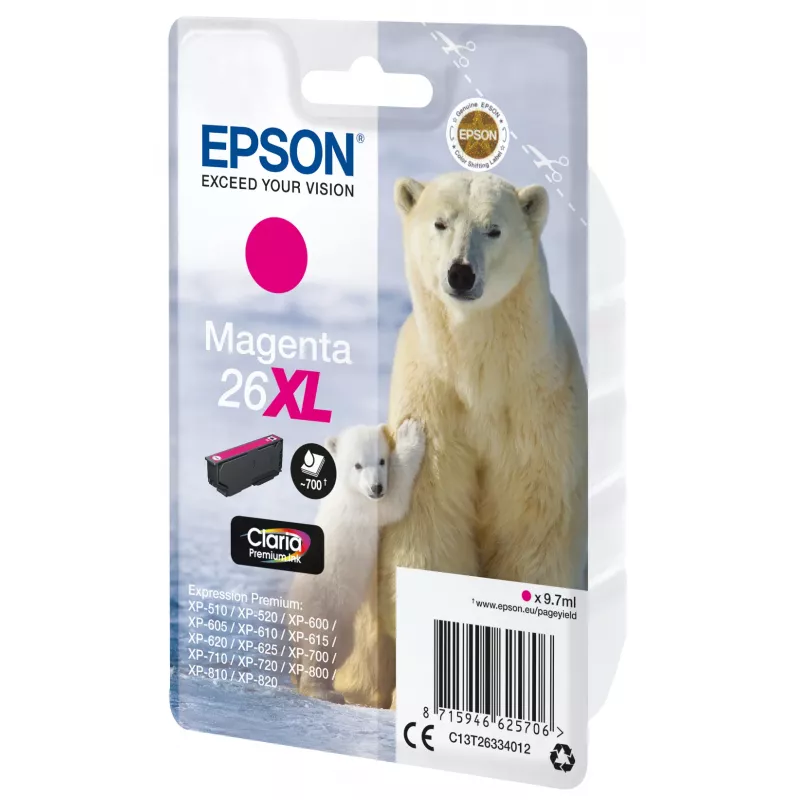 Epson Eisbär Einzelpack Magenta 26XL Claria Premium Tinte