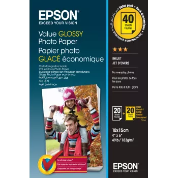 Epson Value Glossy-Fotopapier - 10x15cm - 2x 20 Blatt (BOGOF)