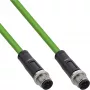 InLine Industrie-Netzwerkkabel, M12 4-polig D-kodiert Stecker/Stecker, PUR 10m