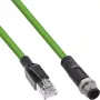 InLine Industrie-Netzwerkkabel, M12 4-polig D-codiert Stecker auf RJ45, PUR 5 m