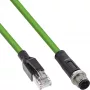 InLine Industrie-Netzwerkkabel, M12 4-polig D-codiert Stecker auf RJ45, PUR 20m