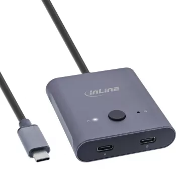 InLine USB-C-Umschalter, bidirektionaler Schalter, 10 Gb/s, 100 W
