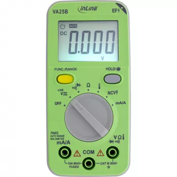 Multimeter InLine 43117A Taschenformat Auto-Range, LCD 44x30 mm, AAA-Batterie, 130x62x27 mm