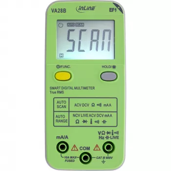 Multimeter InLine 43117B Taschenformat mit Auto-Range, Autoscan, LCD 44×30 mm, AAA-Batterie