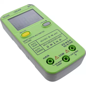 Multimeter InLine 43117B Taschenformat mit Auto-Range, Autoscan, LCD 44×30 mm, AAA-Batterie