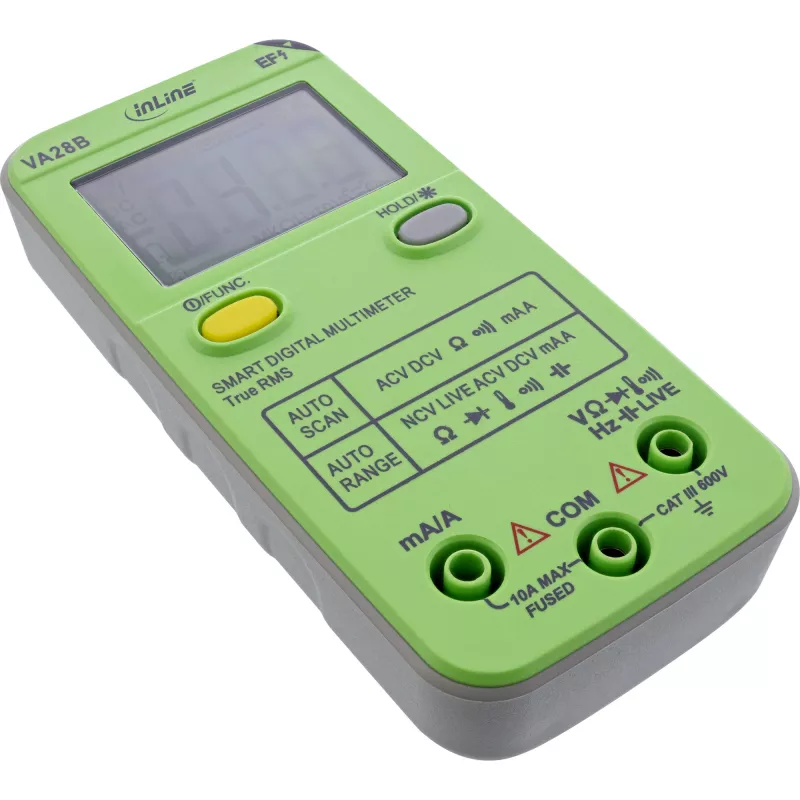 Multimeter InLine 43117B Taschenformat mit Auto-Range, Autoscan, LCD 44×30 mm, AAA-Batterie