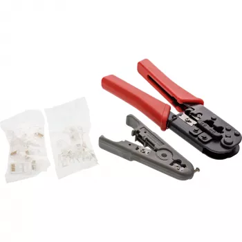 InLine Crimpzangen-Set, für Netzwerkstecker, mit RJ45 8P8C und RJ11 6P4C