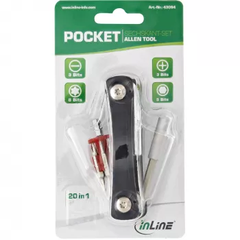 InLine Pocket Allen-Schraubendreher-Set mit Bithalter 20in1