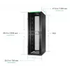 APC NetShelter SX Server Rack Gen 2, 48U, 2258H x 750B x 1200T mm, mit Seitenwänden, Schwarz