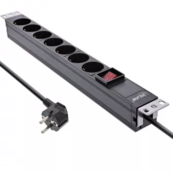 InLine 16411S Überspannungsschutz Schwarz 7 AC-Ausgänge 2 m