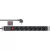 InLine 16411S Überspannungsschutz Schwarz 7 AC-Ausgänge 2 m