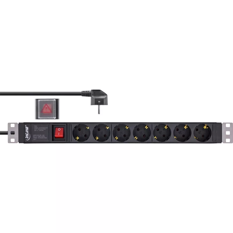 InLine 16411S Überspannungsschutz Schwarz 7 AC-Ausgänge 2 m
