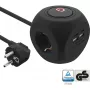 InLine Charging Cube InLine 16499B 3x Schutzkontakt 2x USB-C 2x USB-A schwarz 2m