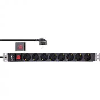 InLine 16412S Überspannungsschutz Schwarz 8 AC-Ausgänge 2 m