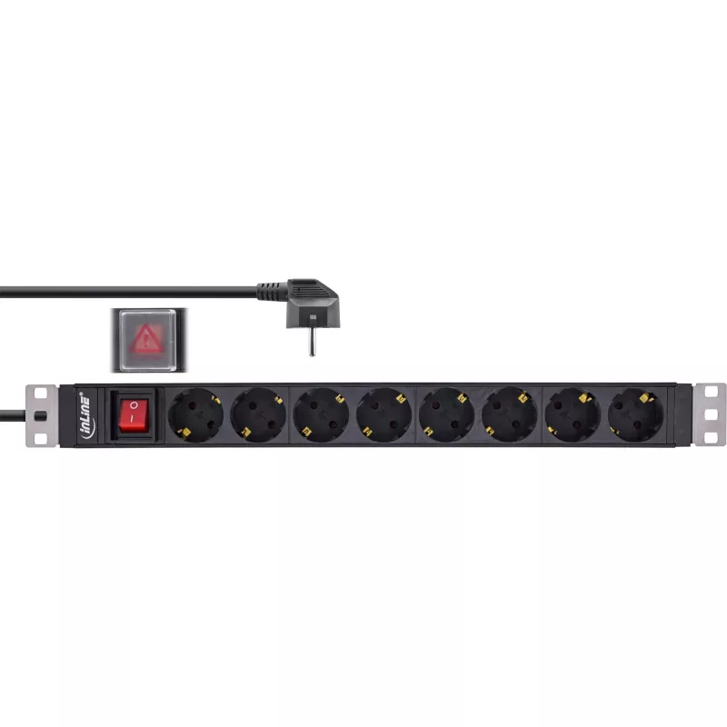 InLine 16412S Überspannungsschutz Schwarz 8 AC-Ausgänge 2 m