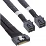 InLine schlank SAS Kabel, SFF-8654 8i auf 2x SFF-8643, 1m