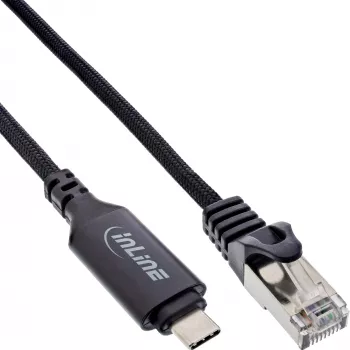 Netzwerkkabel InLine 33381A USB-C auf RJ45 Cat6 2m Schwarz