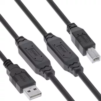 InLine USB 2.0 aktives Kabel, USB-A Stecker auf USB-B Stecker, 25m