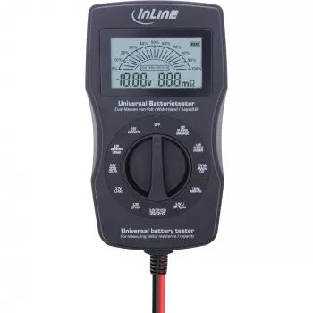 InLine Multifunktions-Batterietester, Messgerät mit LCD-Anzeige