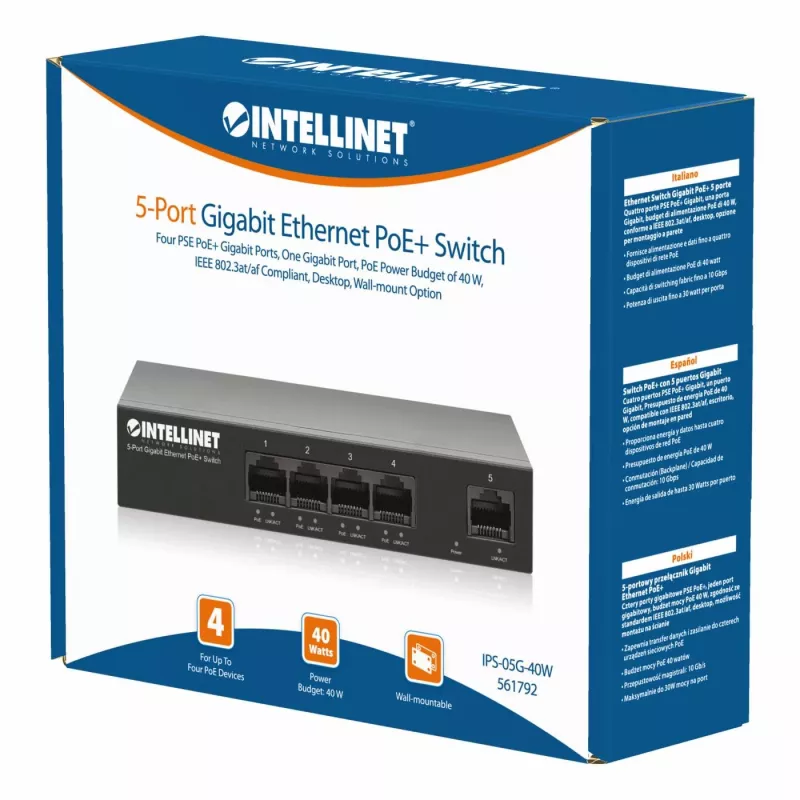 Intellinet 561792 Netzwerk-Switch Gigabit Ethernet (10/100/1000) Power over Ethernet (PoE) Schwarz