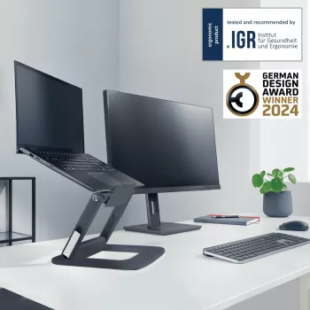 Leitz Ergo verstellbarer Multi-Winkel-Laptopständer, 80 % recycelter Kunststoff