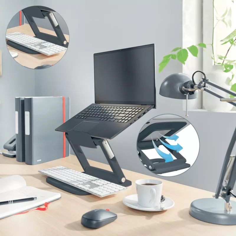 Leitz Ergo verstellbarer Multi-Winkel-Laptopständer, 80 % recycelter Kunststoff