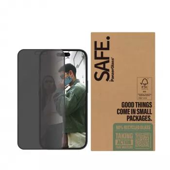 PanzerGlass SAFE. by ® Sichtschutz-Displayschutz iPhone 16 | 15 | Ultra-Wide Fit | BULK
