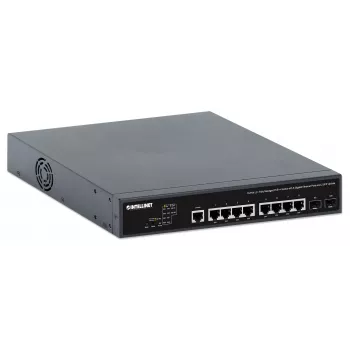 Intellinet 10-Port L2+ Fully Managed PoE++ Switch mit 8 Gigabit Ethernet Ports und 2 SFP Uplinks