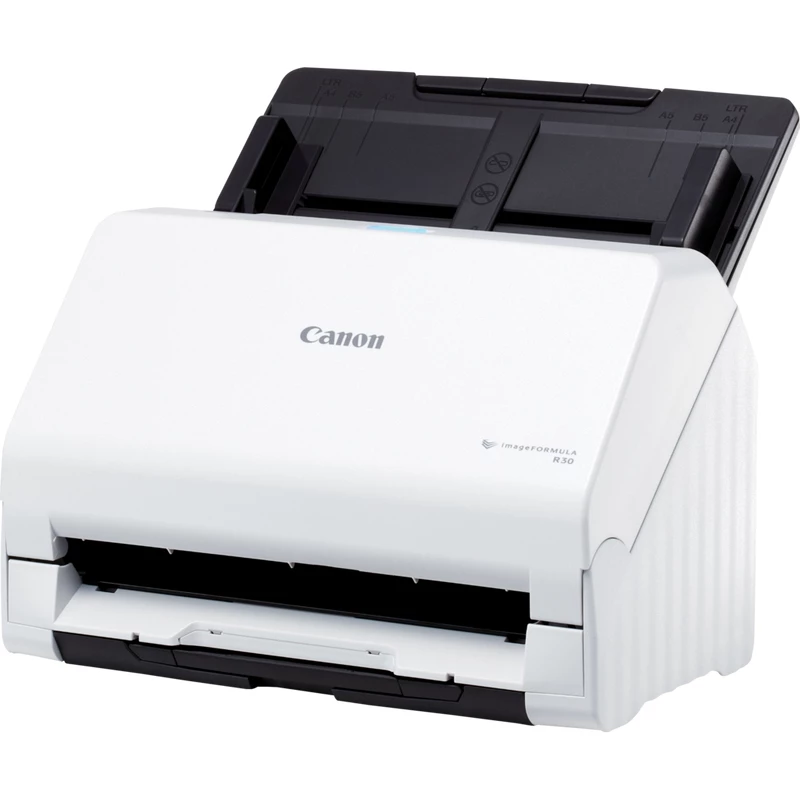 Canon imageFORMULA R30 Treiberloser Desktop-Dokumentenscanner, 216 x 356 mm, 600 x 600 DPI, ADF + Einzelblatteinzug, Weiß, CIS, RGB LED