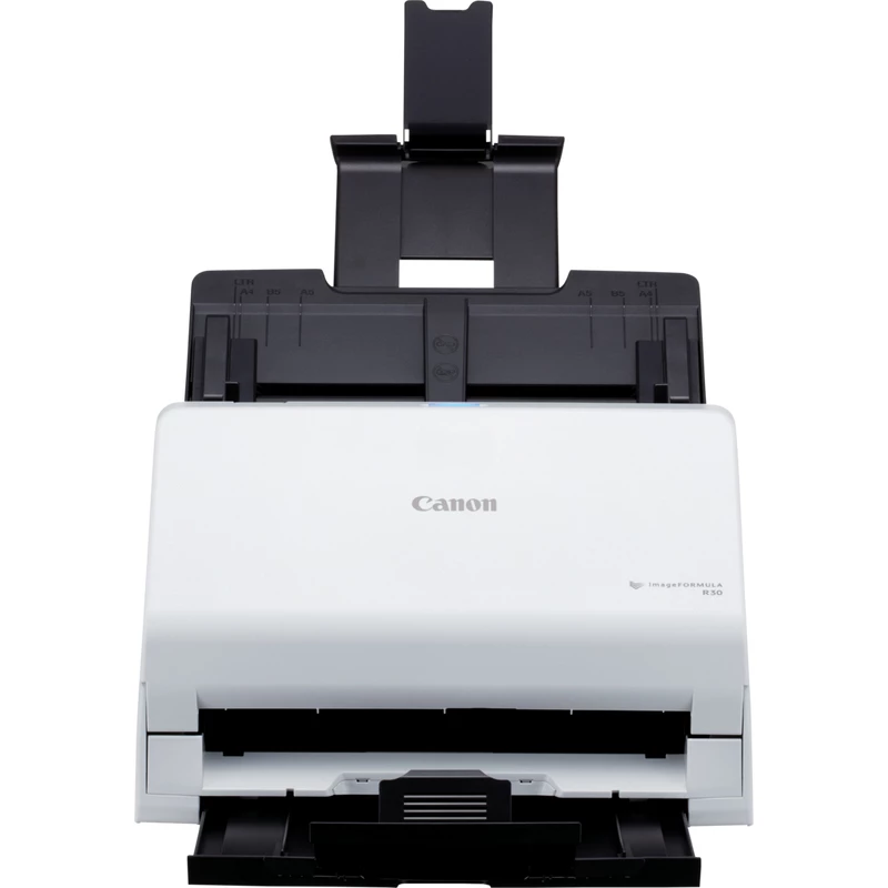 Canon imageFORMULA R30 Treiberloser Desktop-Dokumentenscanner, 216 x 356 mm, 600 x 600 DPI, ADF + Einzelblatteinzug, Weiß, CIS, RGB LED