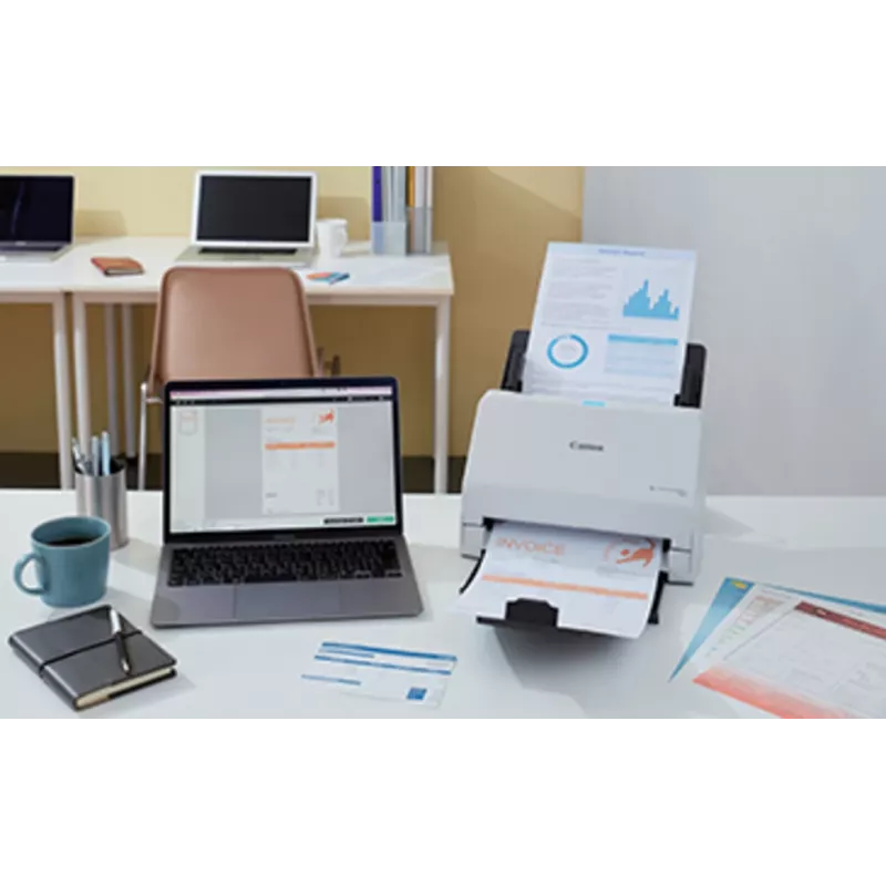 Canon imageFORMULA R30 Treiberloser Desktop-Dokumentenscanner, 216 x 356 mm, 600 x 600 DPI, ADF + Einzelblatteinzug, Weiß, CIS, RGB LED
