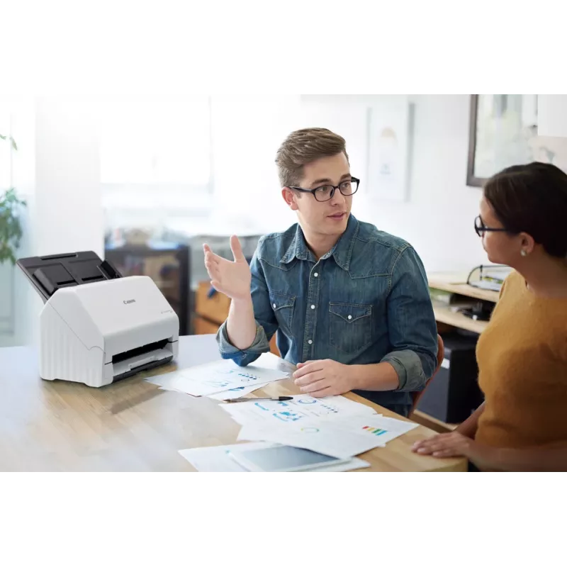 Canon imageFORMULA R30 Treiberloser Desktop-Dokumentenscanner, 216 x 356 mm, 600 x 600 DPI, ADF + Einzelblatteinzug, Weiß, CIS, RGB LED