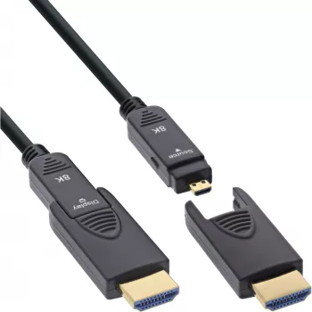 InLine HDMI AOC Kabel, Ultra High Speed HDMI, 8K4K, abnehmbarer Stecker, 30m