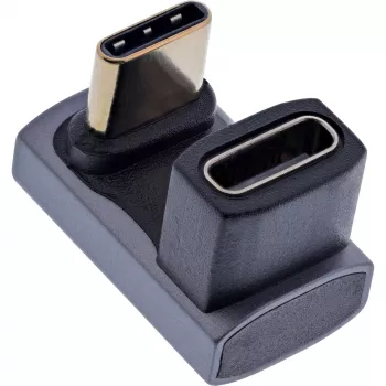 InLine USB4-Adapter, USB-C Stecker/Buchse 180°, Aluminium, grau