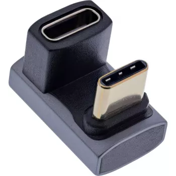 InLine USB4-Adapter, USB-C Stecker/Buchse 180°, Aluminium, grau