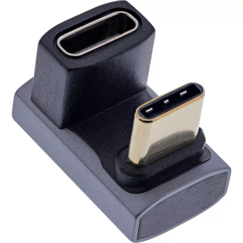 InLine USB4-Adapter, USB-C Stecker/Buchse 180°, Aluminium, grau