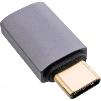 InLine USB4-Adapter, USB-C Stecker/Buchse, Aluminium, grau