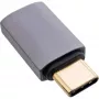 InLine USB4-Adapter, USB-C Stecker/Buchse, Aluminium, grau