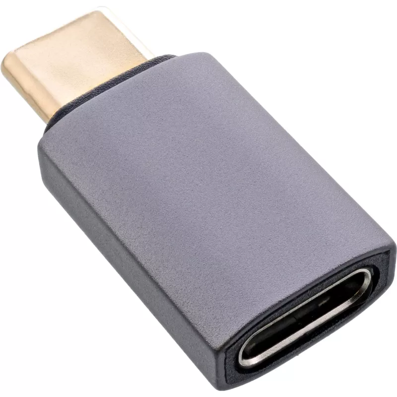 InLine USB4-Adapter, USB-C Stecker/Buchse, Aluminium, grau