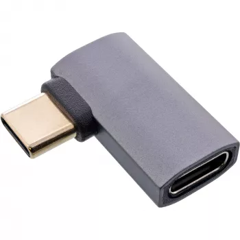 InLine USB4 Adapter, USB-C Stecker/Buchse rechts/links abgewinkelt, Aluminium, grau