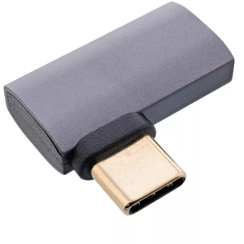 InLine USB4 Adapter, USB-C Stecker/Buchse rechts/links abgewinkelt, Aluminium, grau