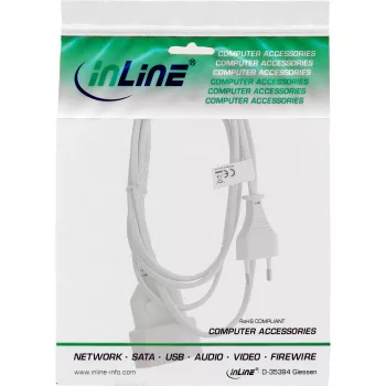 InLine 16680W Netzkabel Weiß 0,2 m CEE7/16