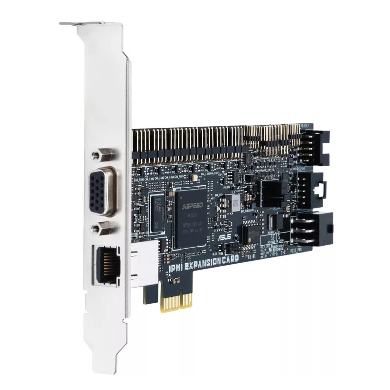 Erweiterungskarte ASUS IPMI EXPANSION CARD‑SI PCIe mit RJ‑45 und VGA, Schwarz/Silber
