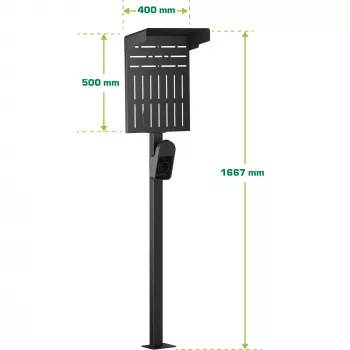 Stand InLine 59989C Zubehör für Ladegeräte für Elektrofahrzeuge Stahl Schwarz 400x200x1667mm
